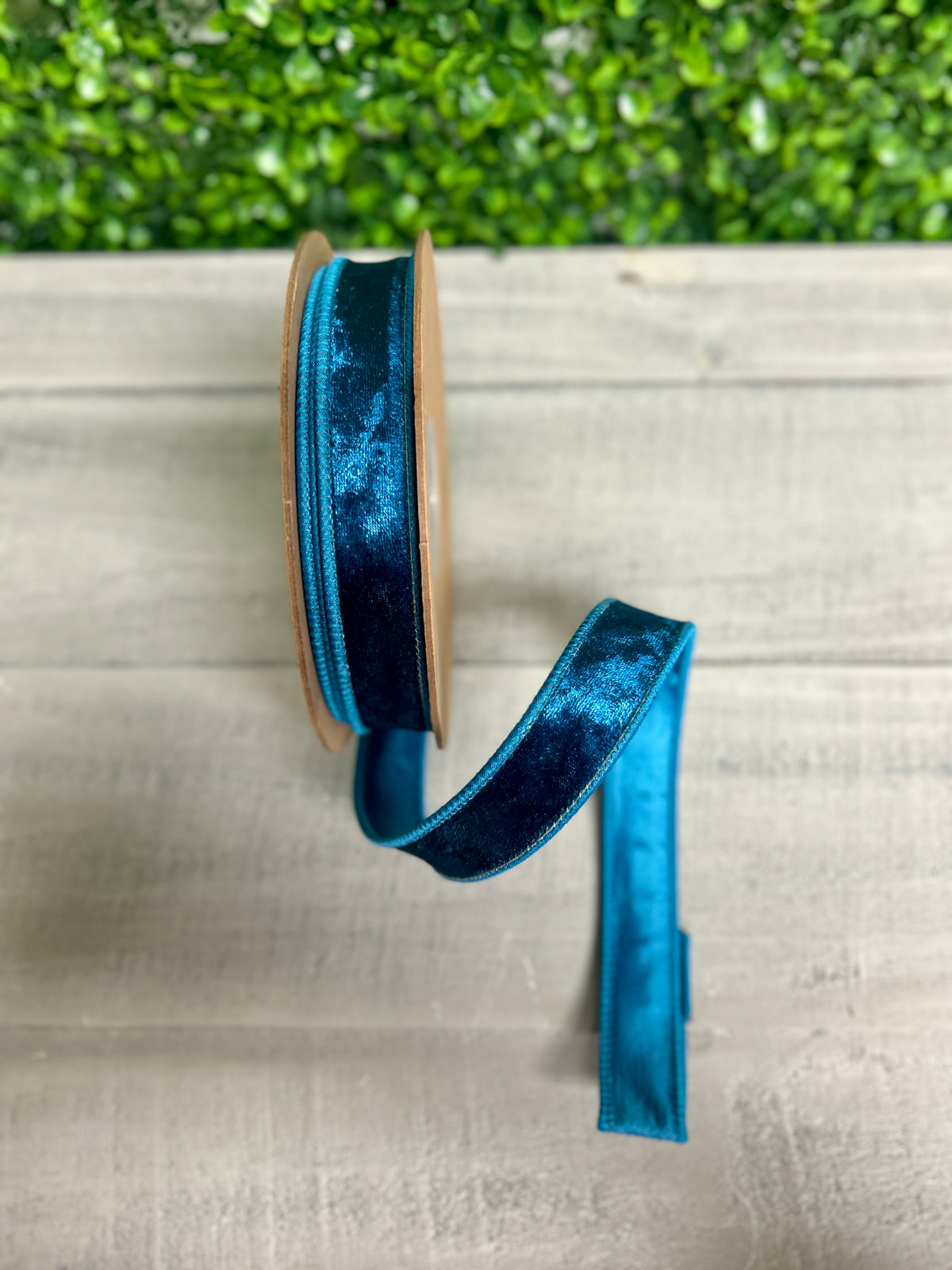 1 Inch By 10 Yard Teal Heritage Velvet Ribbon