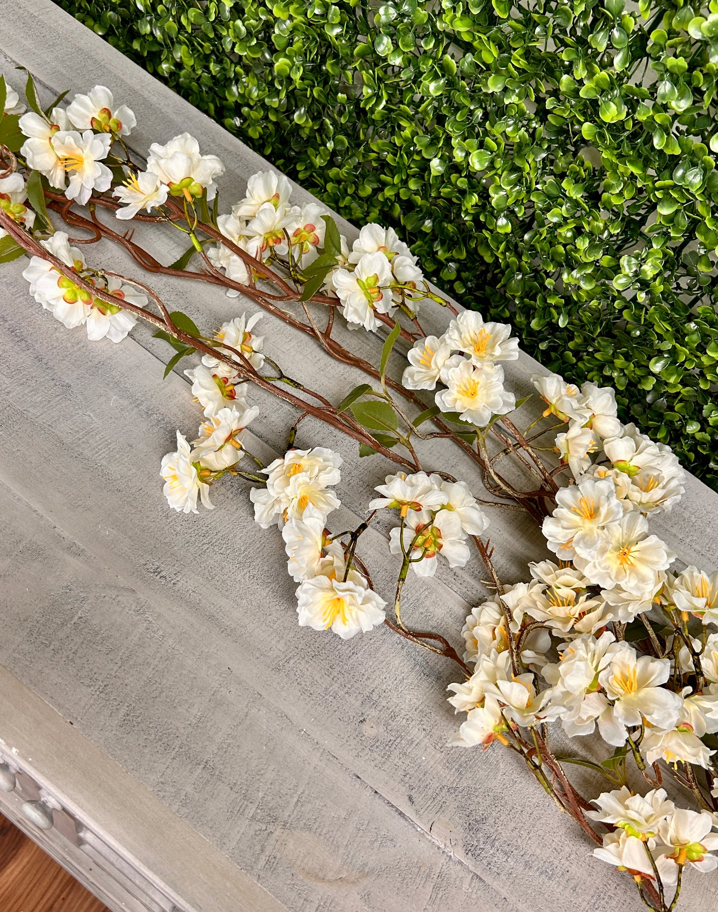 58 Inch White Triple Cherry Blossom Garland