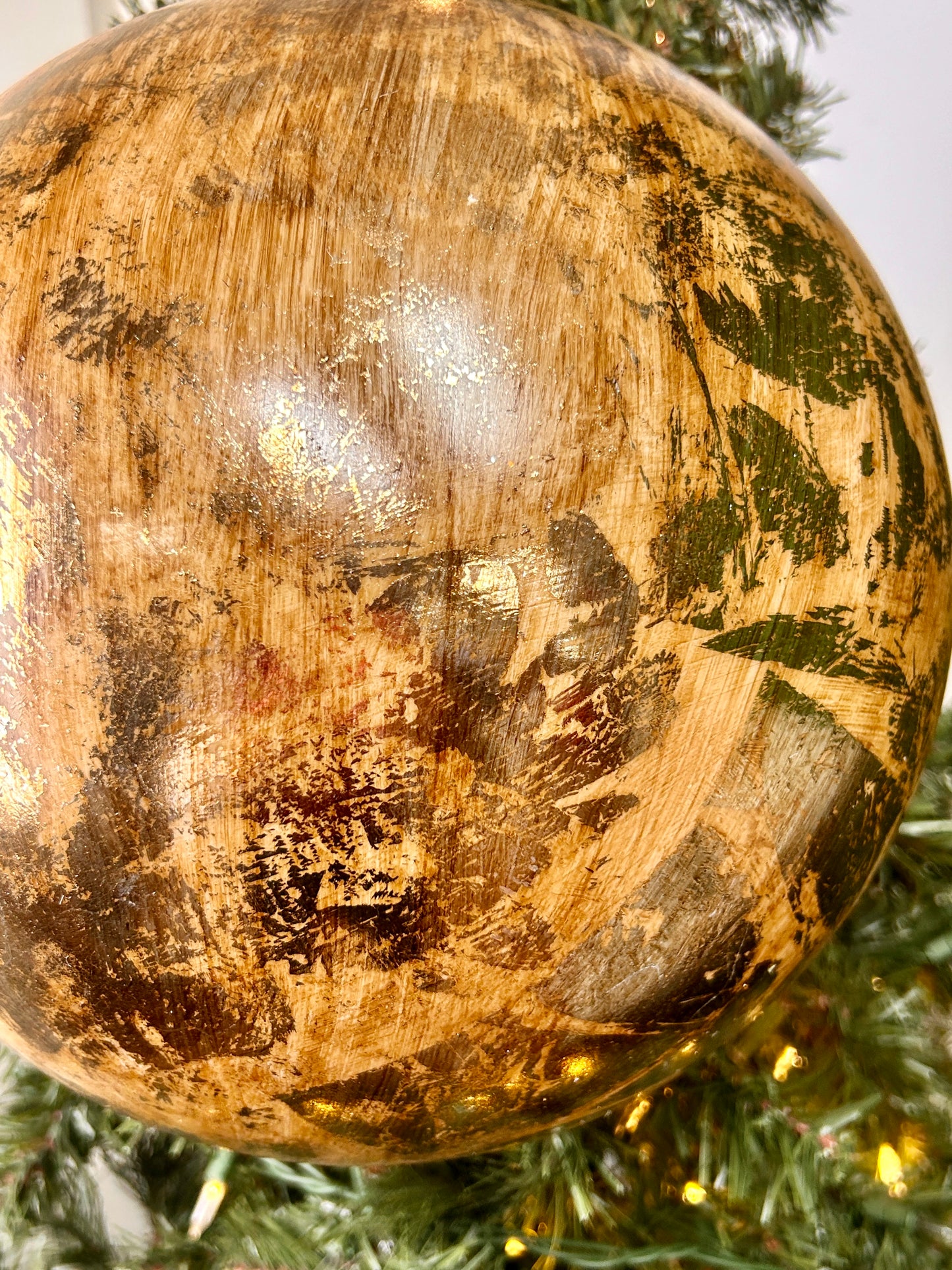 12 Inch Antique Gold Ball Ornament