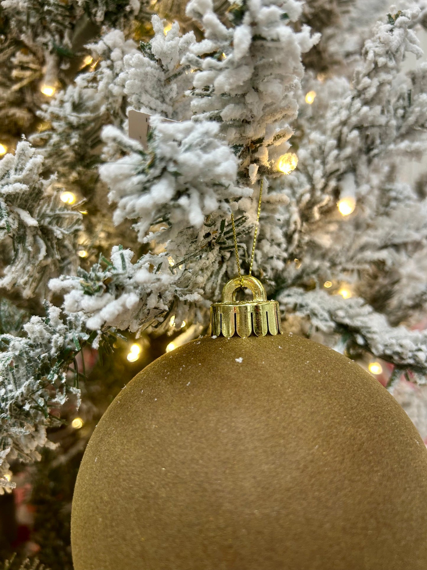 5 Inch Brown Smooth Flocked Ball Ornament