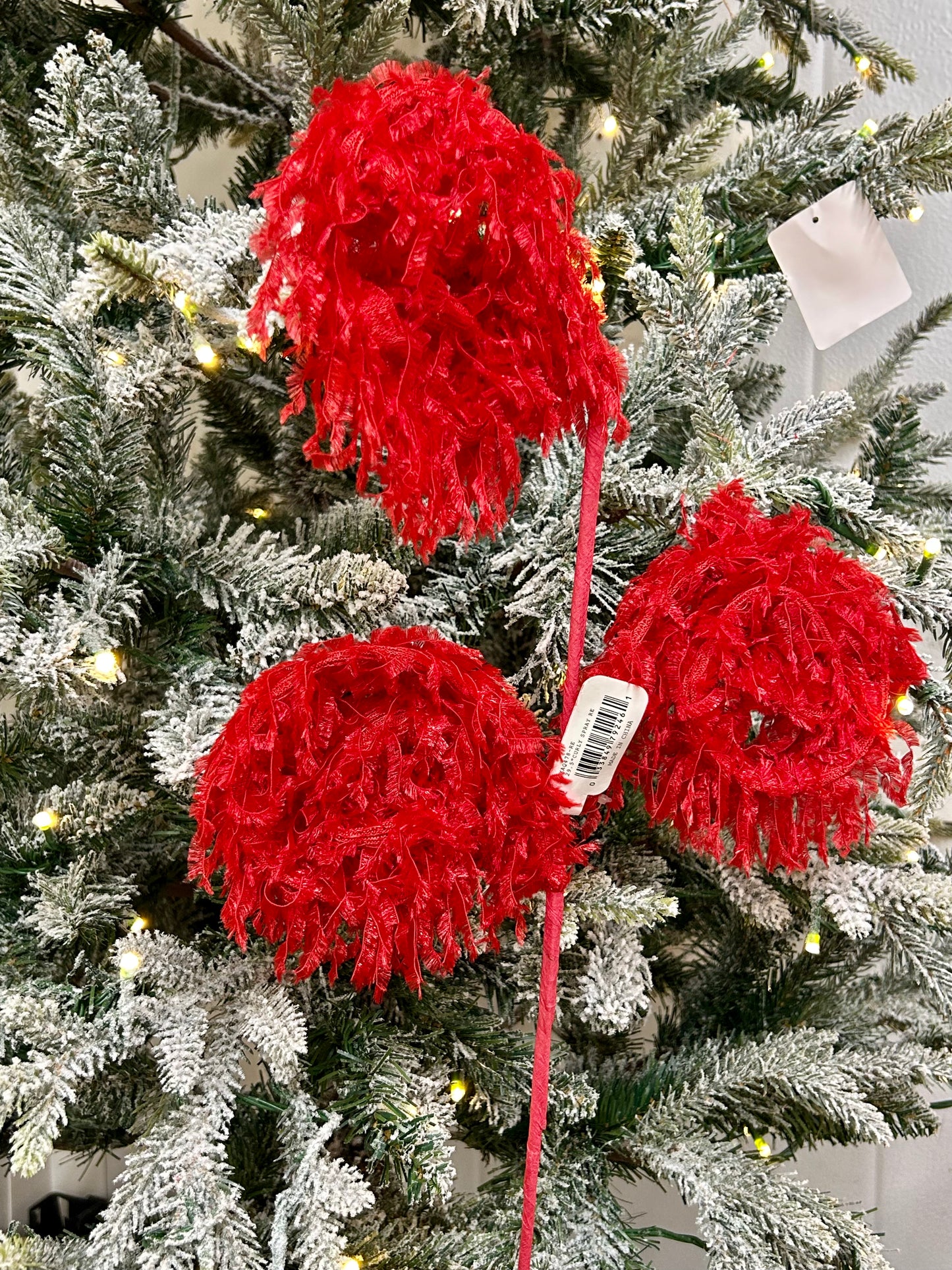 29.5 Inch Red Curly Spray