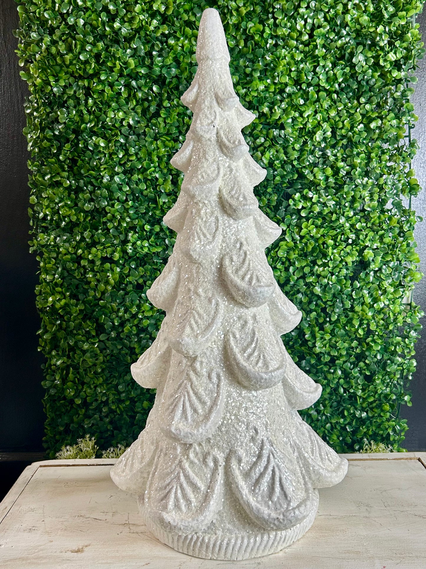 24 Inch White Resin Holiday Tree