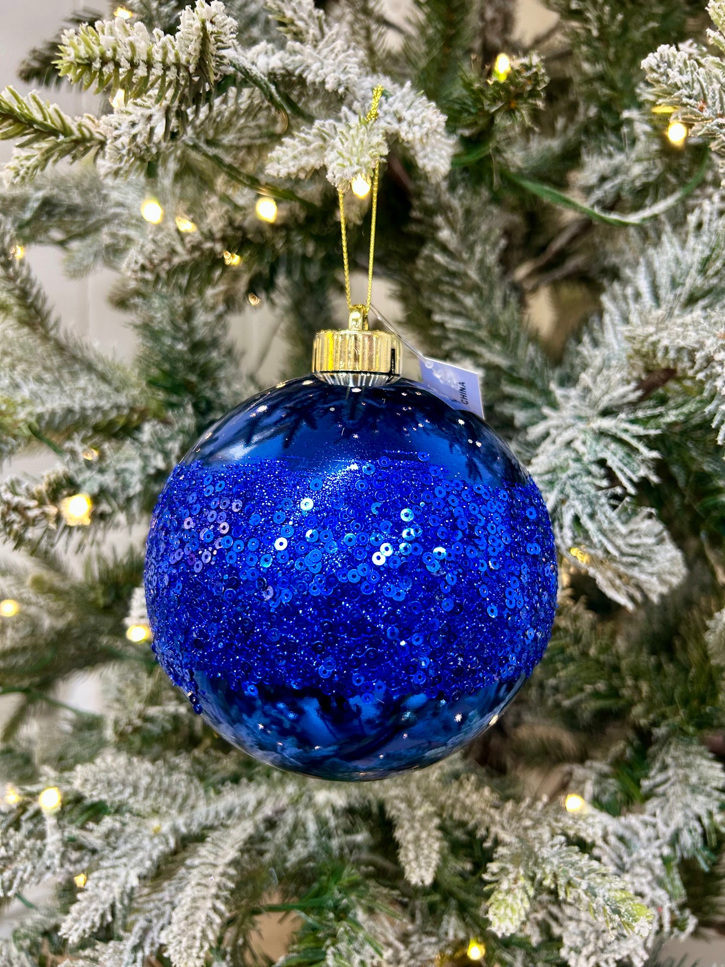 5 Inch Royal Blue Sequin Ball Ornament