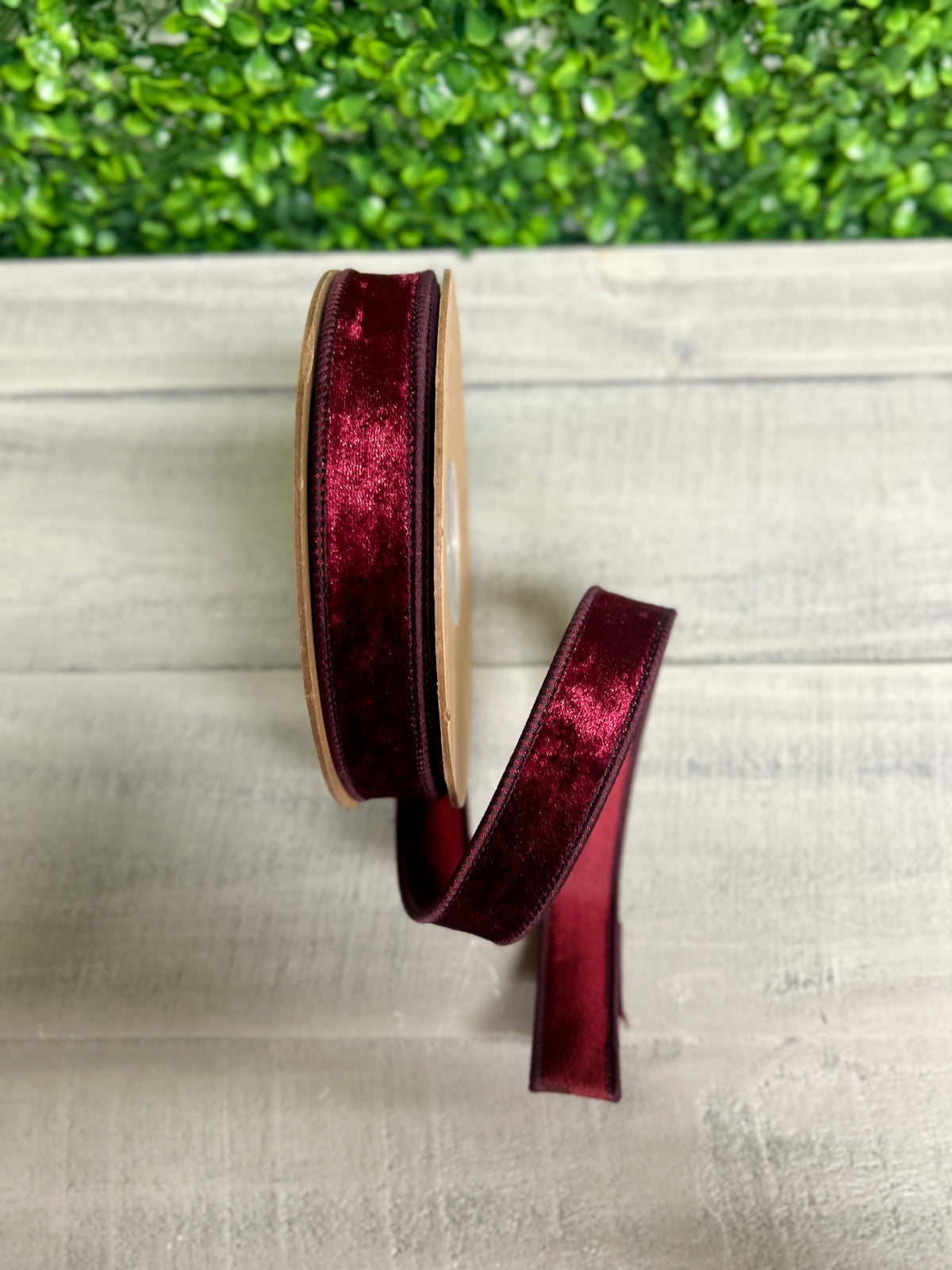 1 Inch By 10 Yard Burgundy Heritage Velvet Ribbon