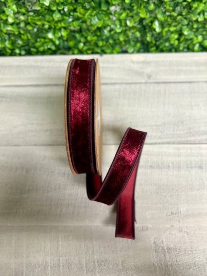 1 Inch By 10 Yard Burgundy Heritage Velvet Ribbon
