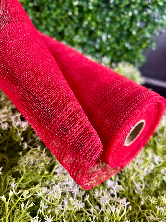 10.25 Inch By 10 Yard Red Fine Weave Border Stripe Mesh