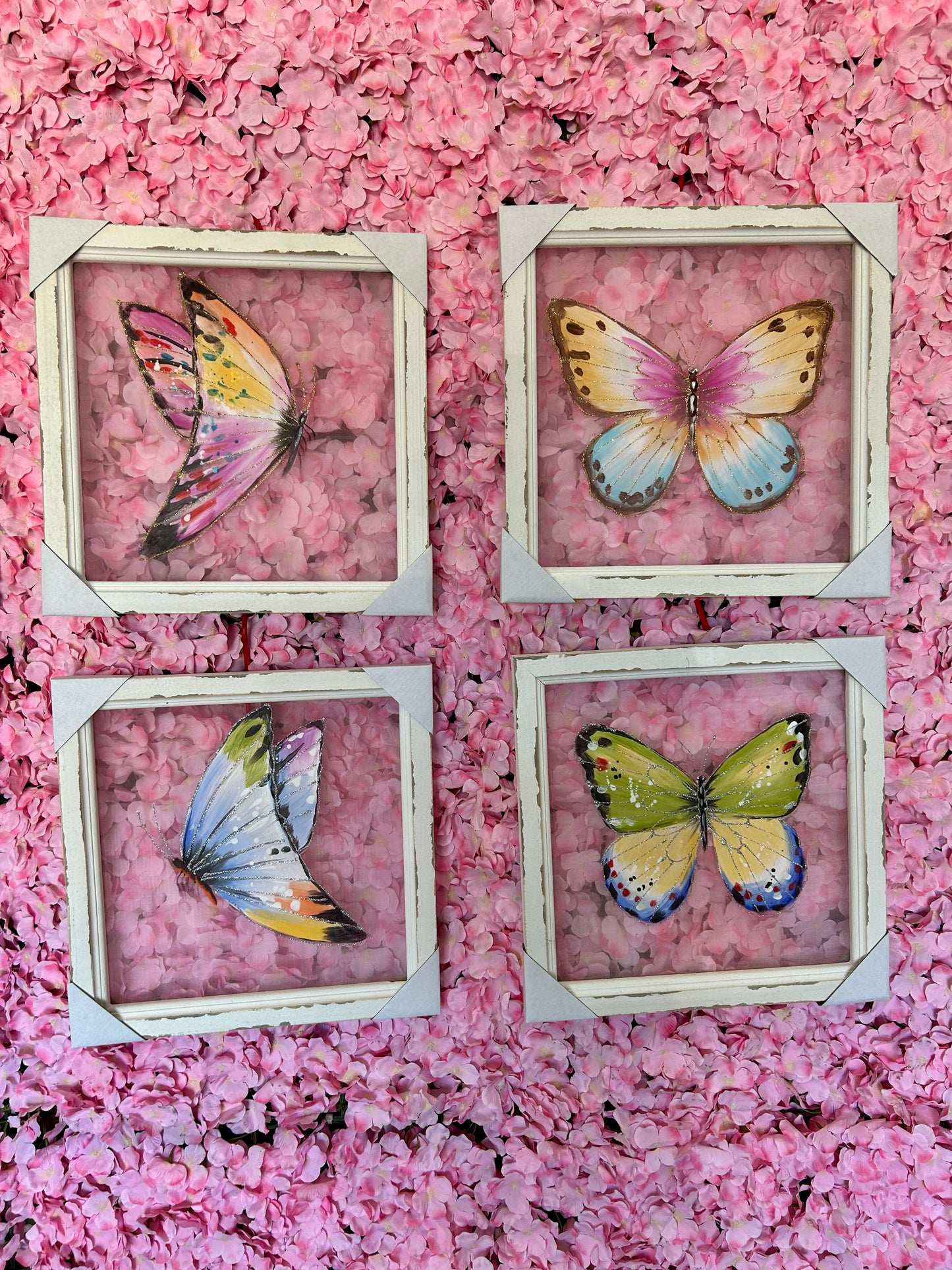 16 X 16 Inch Painted Butterfly Screen Four Styles