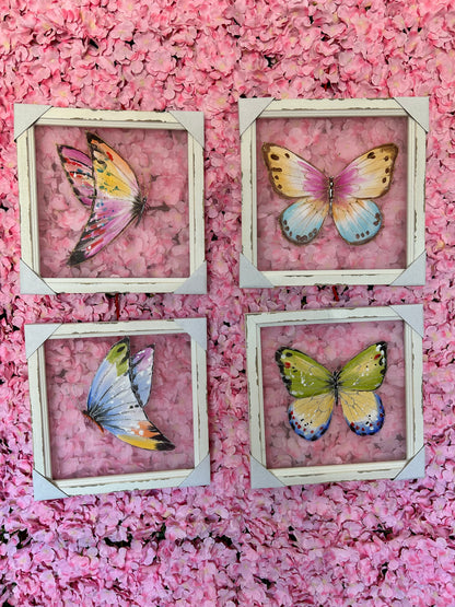 16 X 16 Inch Painted Butterfly Screen Four Styles