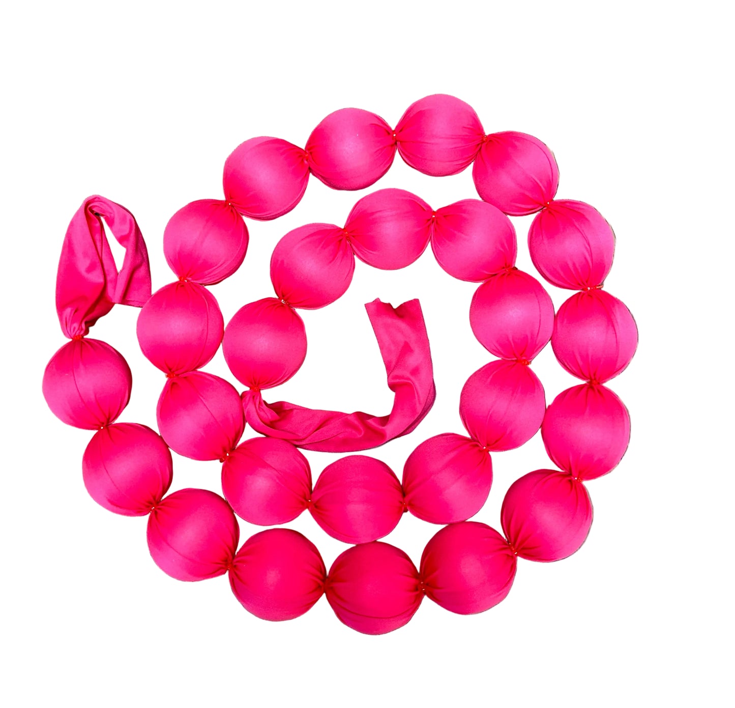 10 Foot Hot Pink Christmas Fabric Ball Garland
