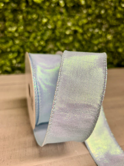 1.5 Inch By 10 Yard Light Blue Iridescent Metallic Ribbon