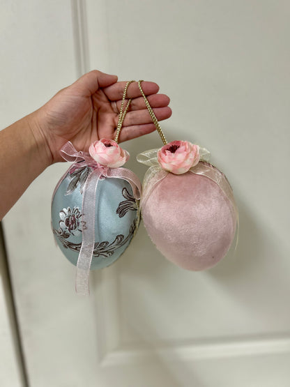 6 Inch Paisley And Velvet Easter Eggs Two Styles