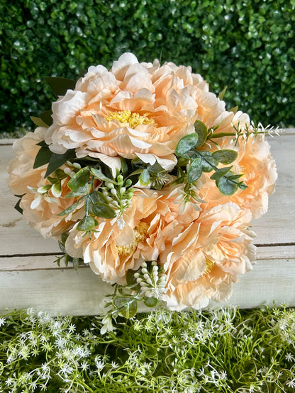 21 Inch Apricot Peony Bush