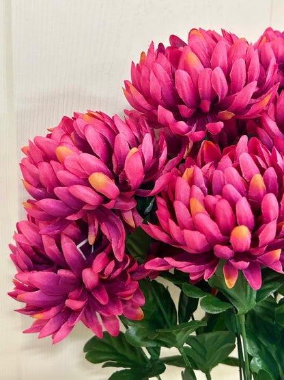 22 Inch Fushcia Ball Mum Bush