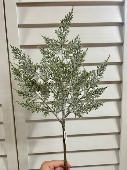 21.5 Inch Snow Cedar Spray