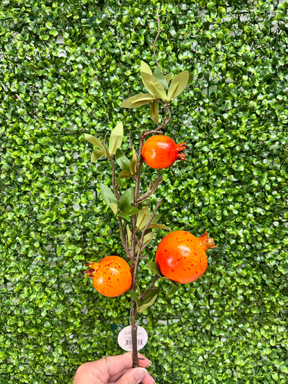 23 Inch Orange Pomegranate Stem