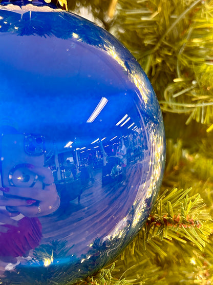 6 Inch Navy Blue Lacquer Ornament Ball