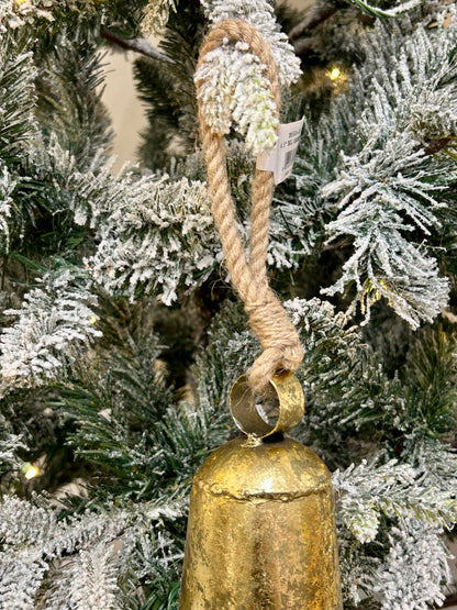 4.5 Inch Gold Antique Metal Bell Ornament