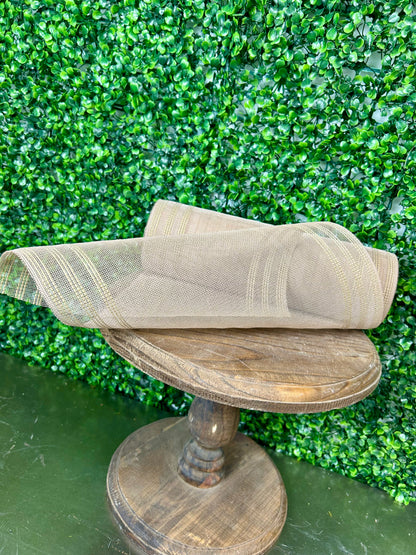 10.25 Inch By 10 Yard Natural Fine Weave Border Stripe Mesh