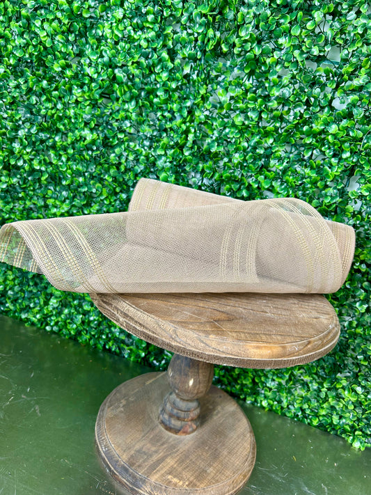 10.25 Inch By 10 Yard Natural Fine Weave Border Stripe Mesh