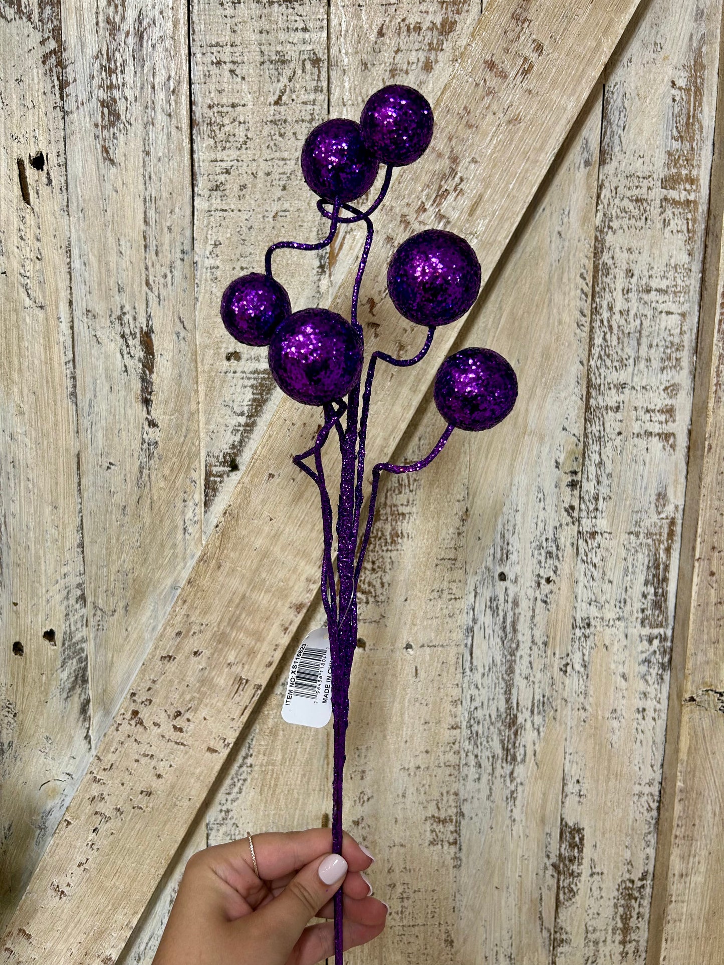 18 Inch Purple Glitter Ball Spray