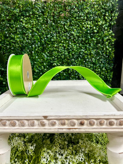 1.5 Inch By 10 Yard Fresh Green Satin Fused Ribbon