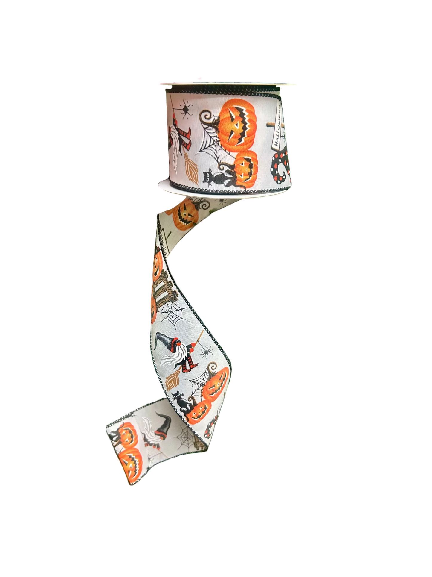 2.5 Inch By 10 Yard Halloween Pumpkin And Gnome Witches Ribbon