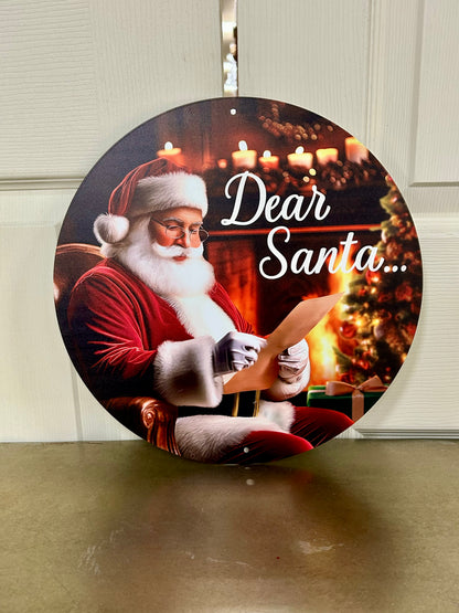 12 Inch By 10 Yard Dear Santa Metal Sign