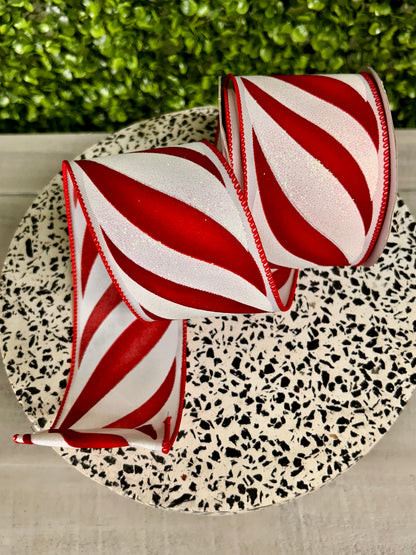 2.5 Inch By 10 Yard Candy Swirl Stripe Ribbon