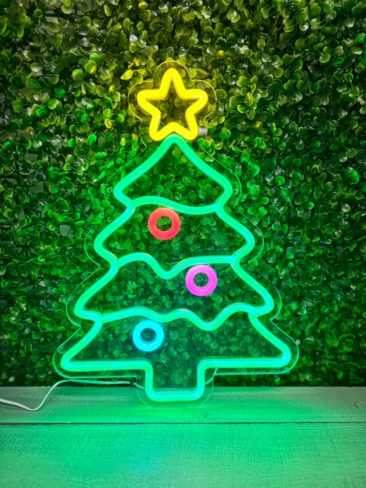 14.95 Inch USB Electric Neon Lighted Tree Wall Decor