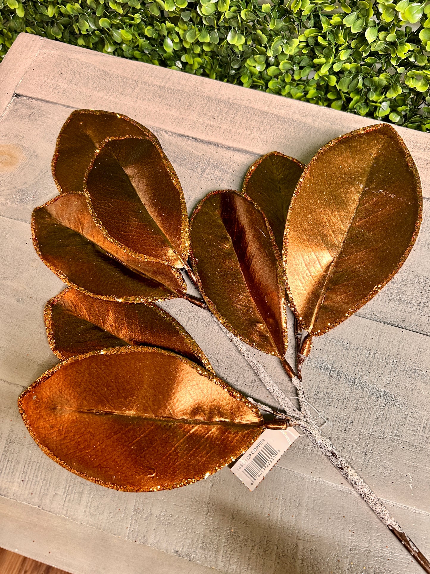 24 Inch Copper Magnolia Leaf Spray