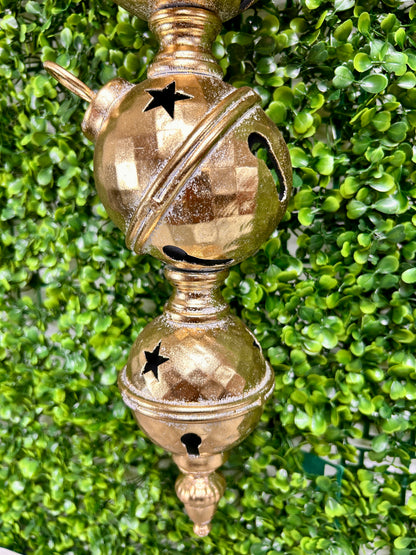 Metal Gold Star Bell Hanging Finial