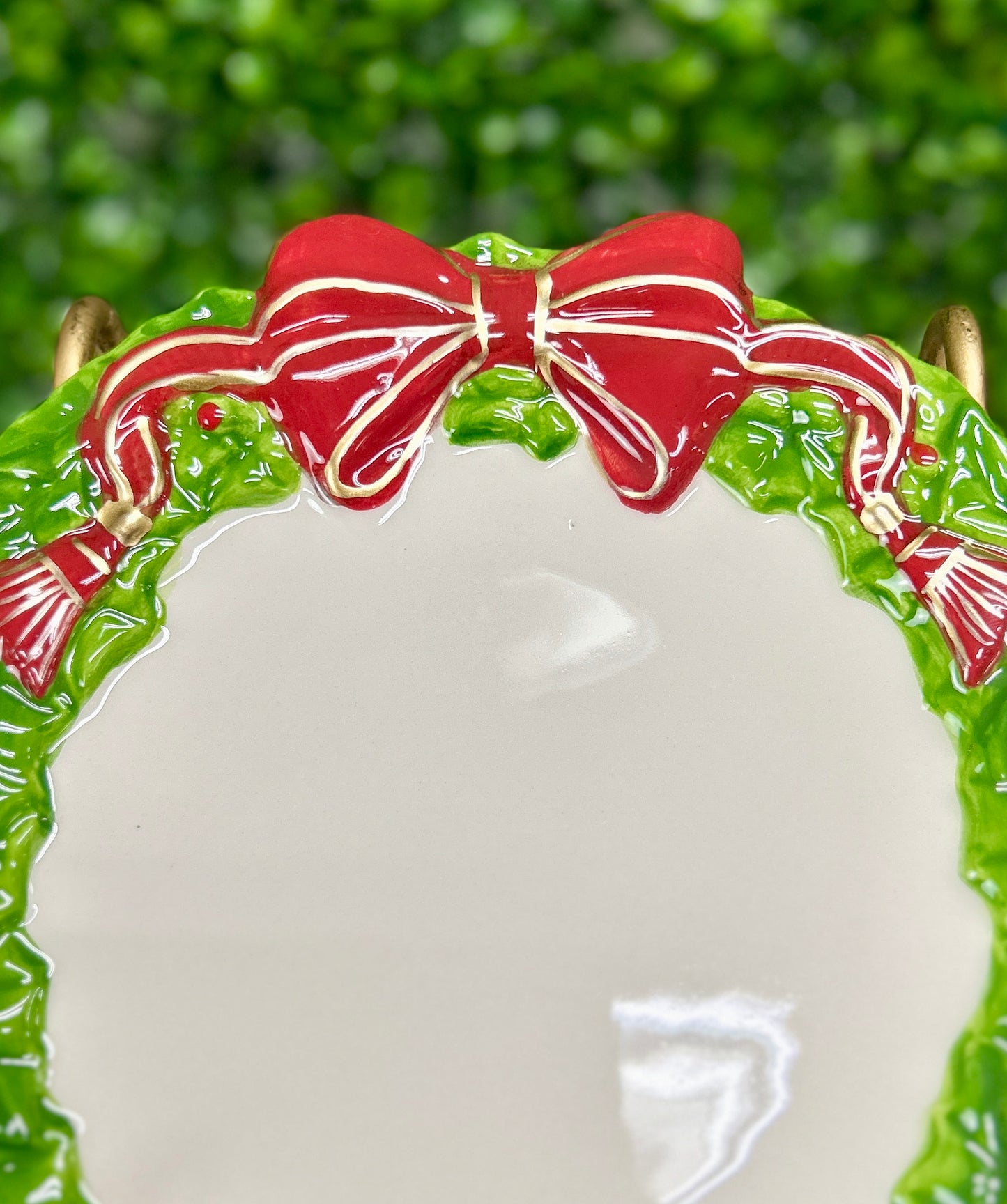 8 Inch Green Wreath Plate