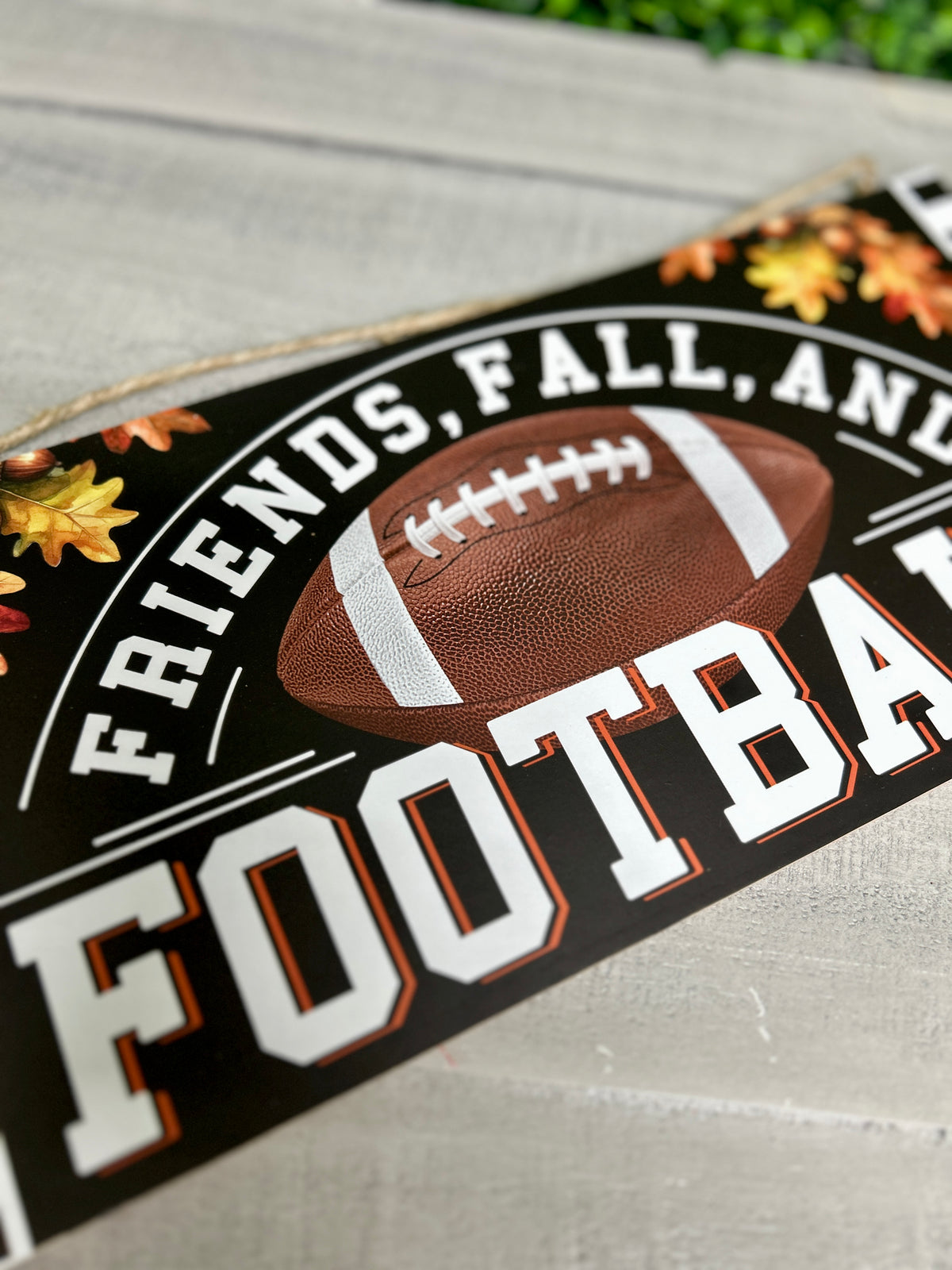 12.5 Inch Friends, Fall And Football Wood Sign