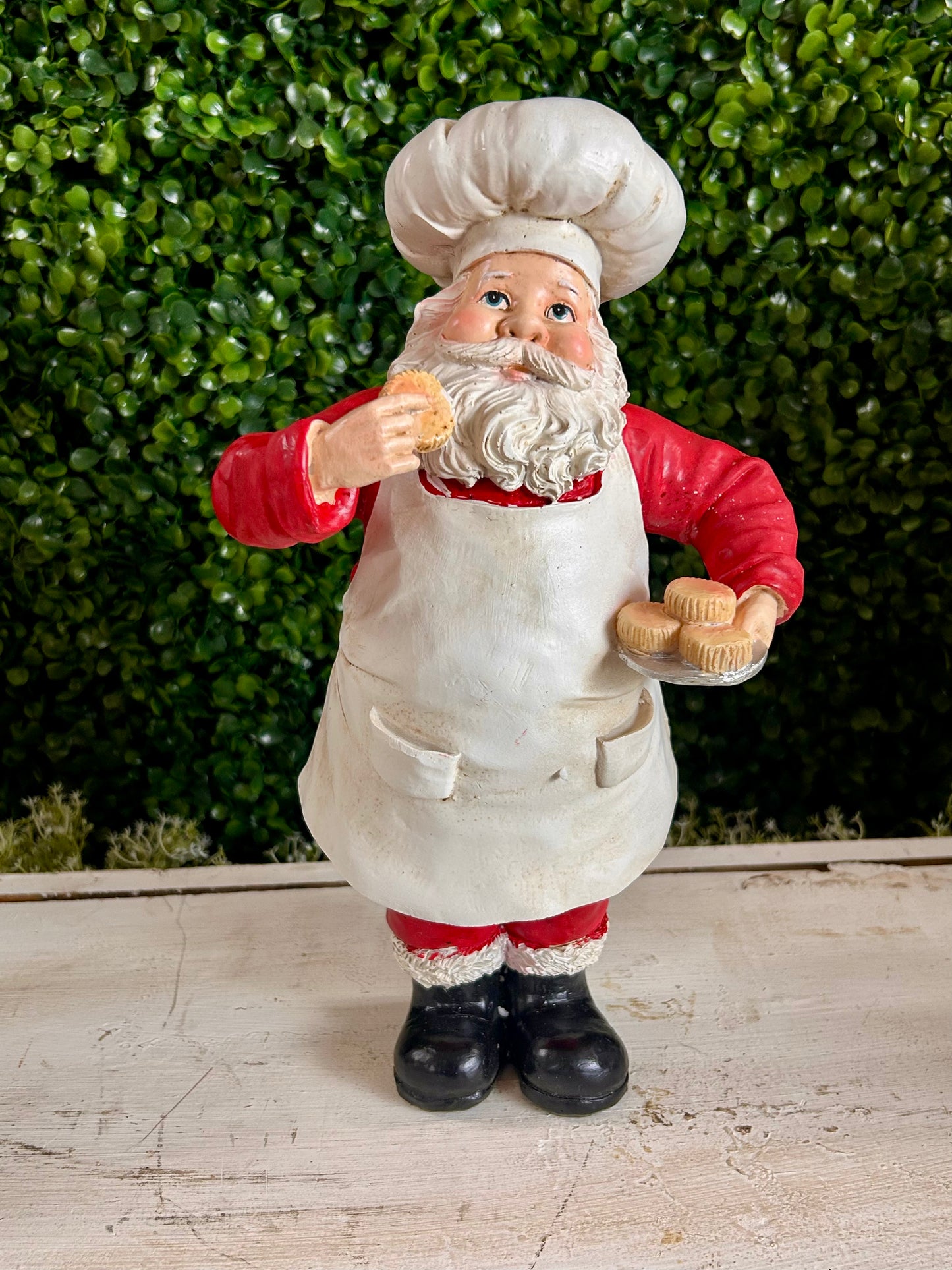 12 Inch Resin Holiday Chef Santa Figurine Two Styles
