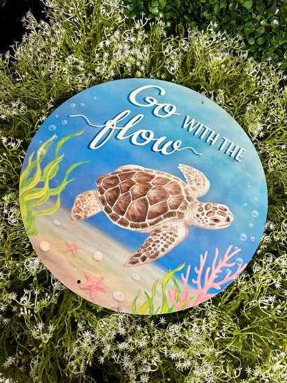 12 Inch Metal Go With The Flow Sign