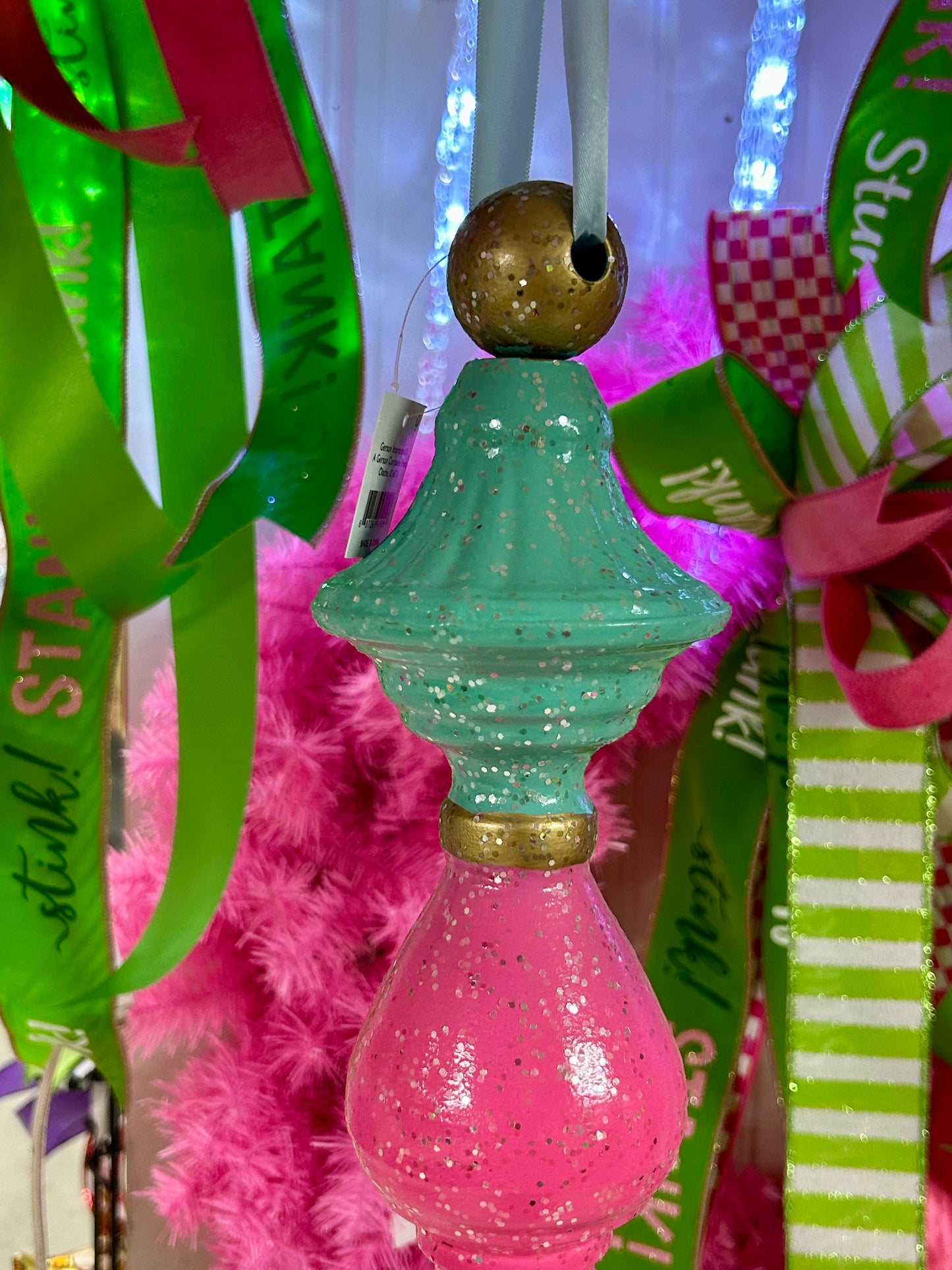 17 Inch Metal Holiday Candy Finial Ornament Two Styles