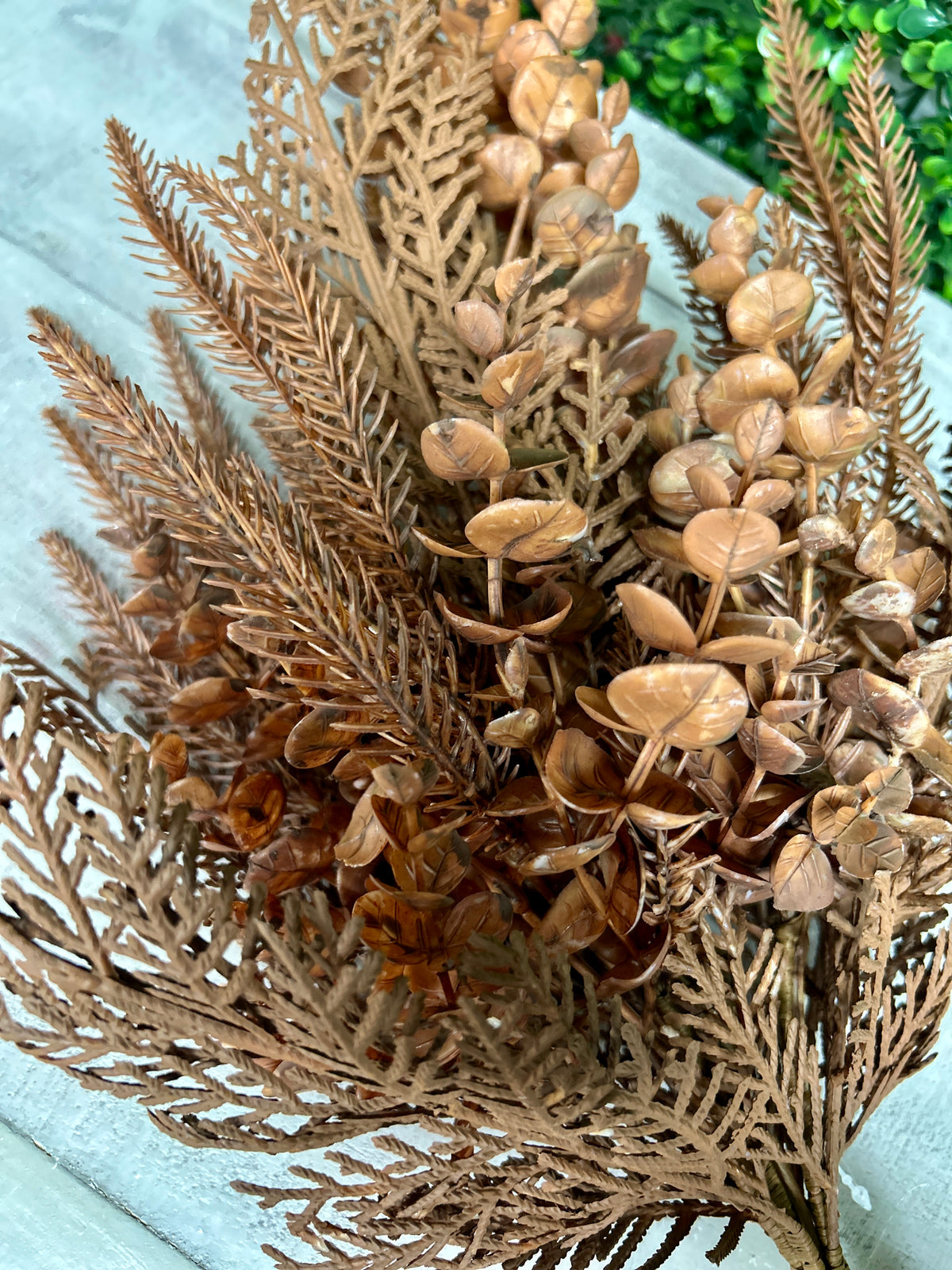 22 Inch Coffee Eucalyptus Mixed Leaf Bush