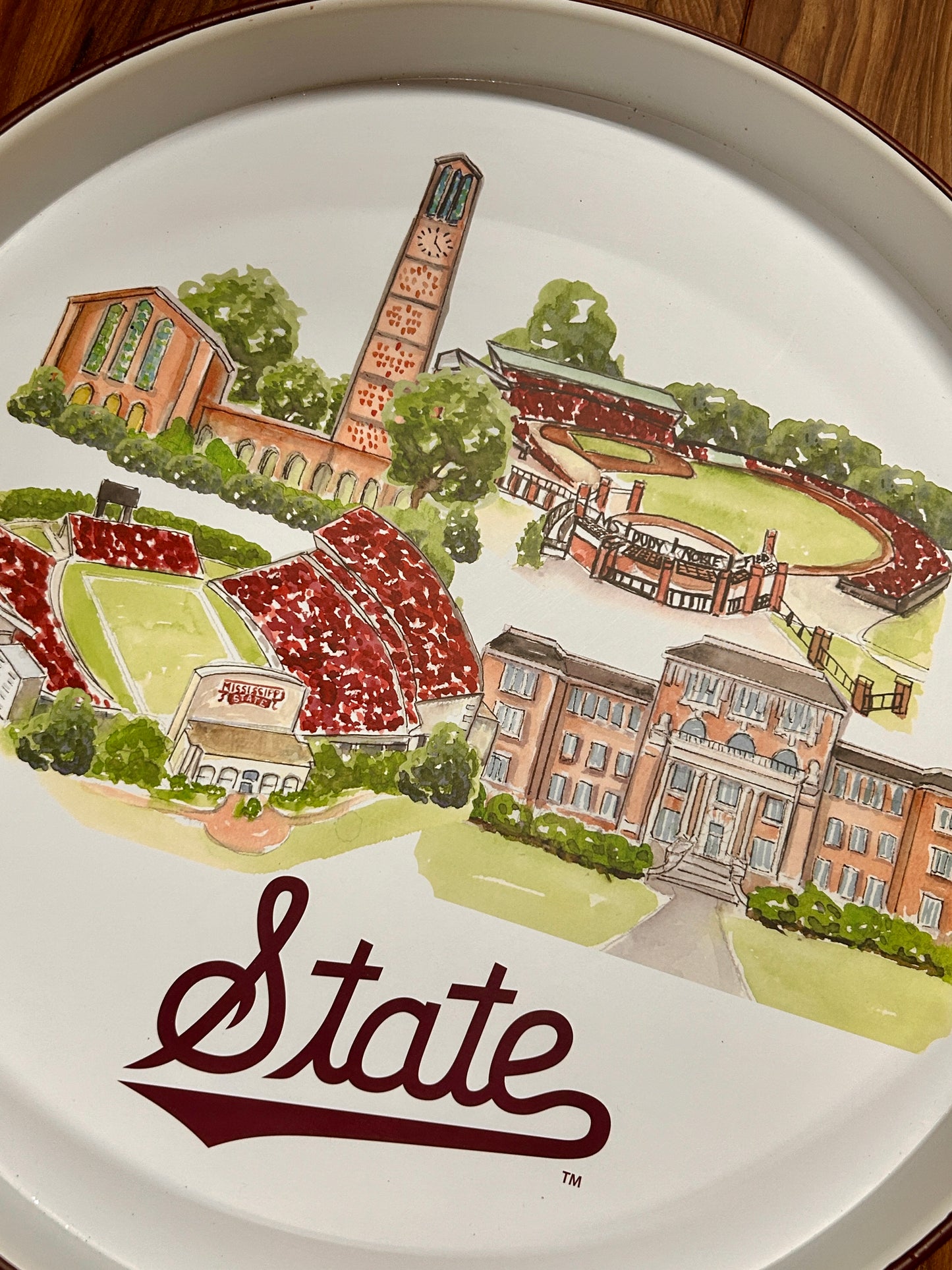 Mississippi State Landmark Round Tray