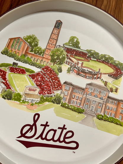 Mississippi State Landmark Round Tray