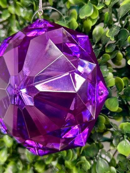 4 Inch Purple Acrylic Octagon Diamond Ornament