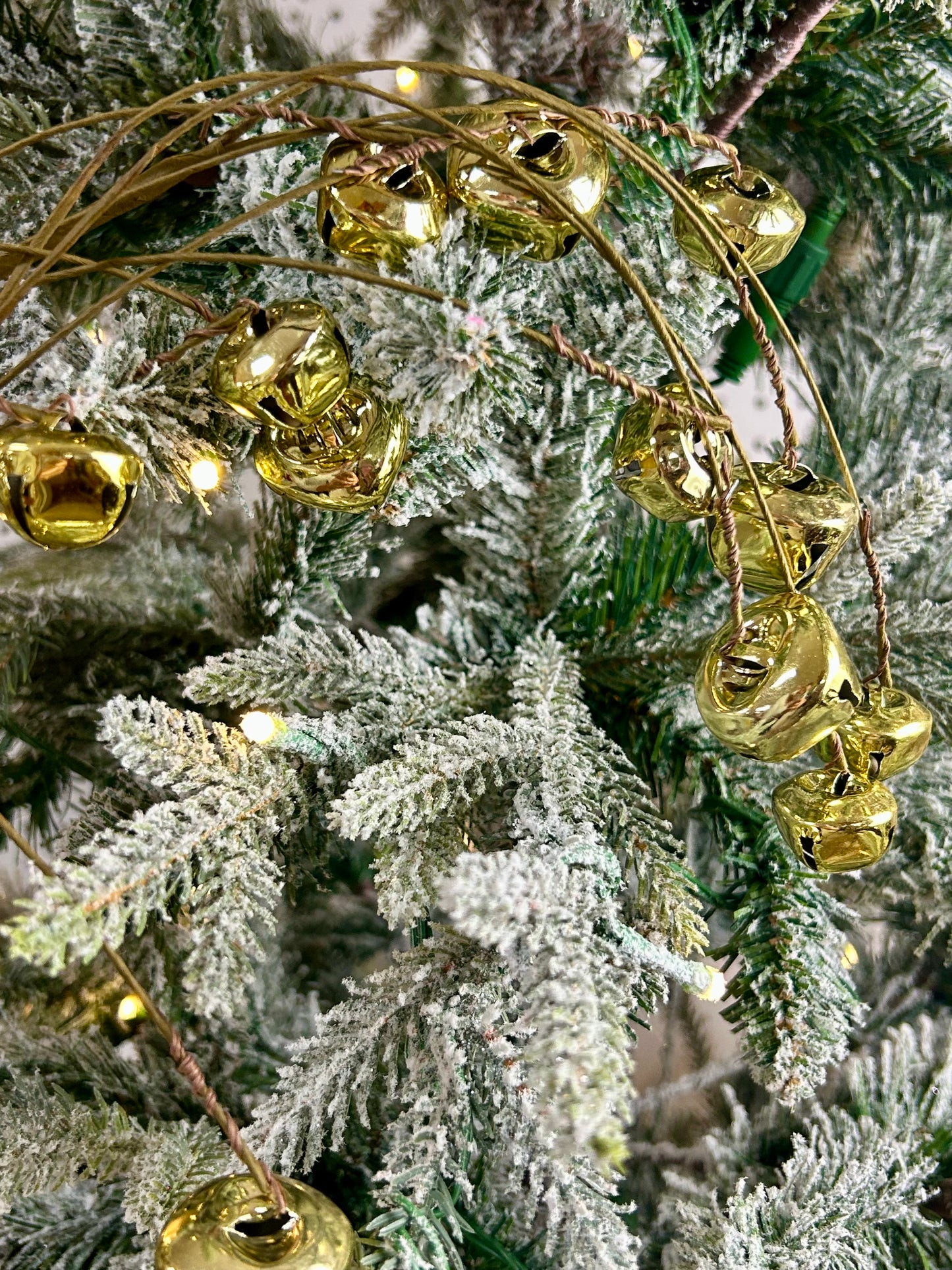 34 Inch Shiny Gold Jingle Bell Hanging Spray