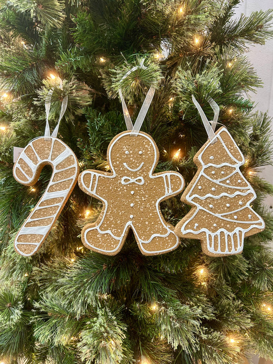 8 Inch Jumbo Gingerbread Ornament Three Styles