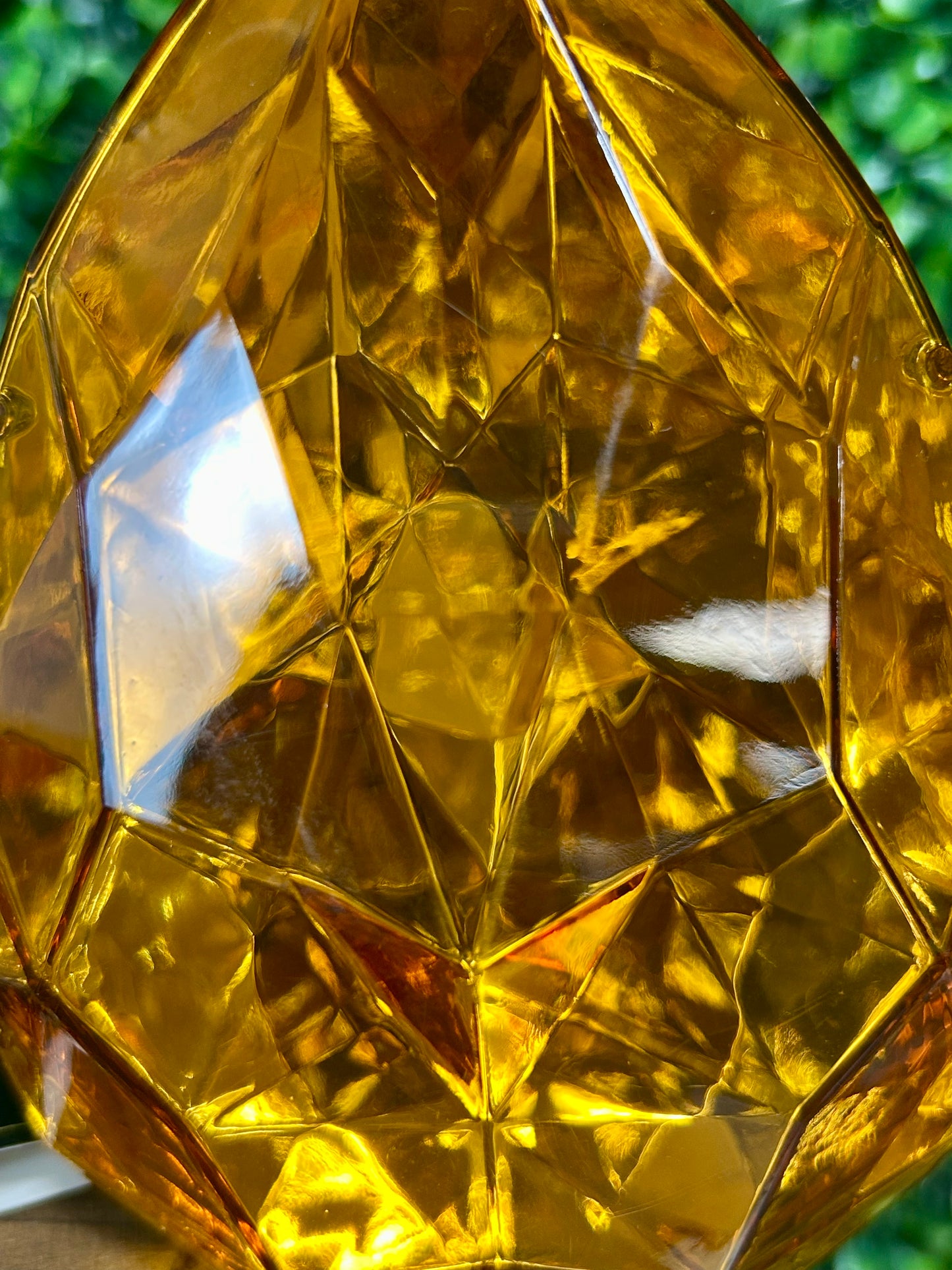 6 Inch Amber Acrylic Rain Drop Diamond Ornament