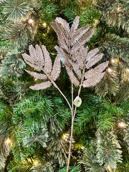 20 Inch Grey Winter Forest Fern Spray