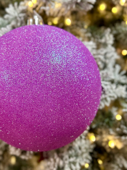 8 Inch Lavender Iridescent Glitter Ornament