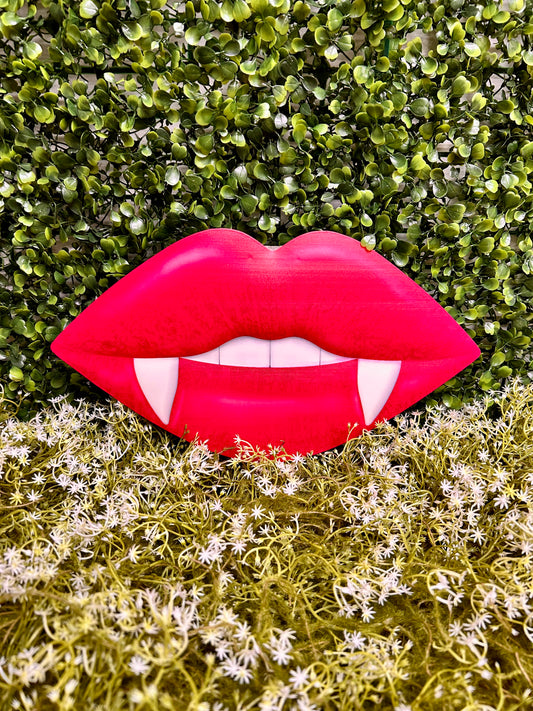 12 Inch Vampire Lips Metal Embossed Sign