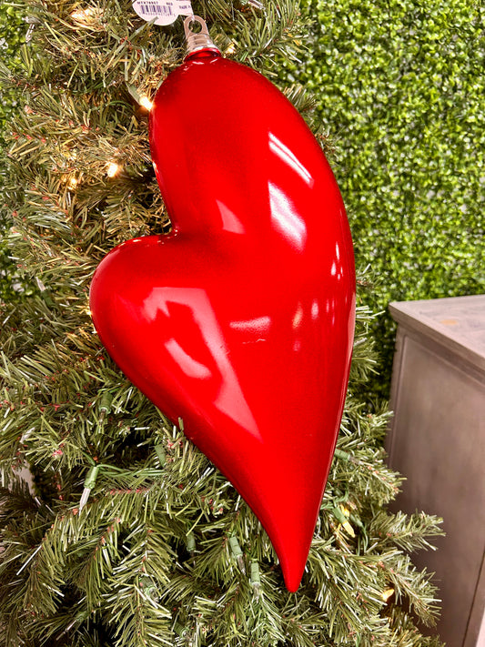 18 Inch Red Modern Heart Finial