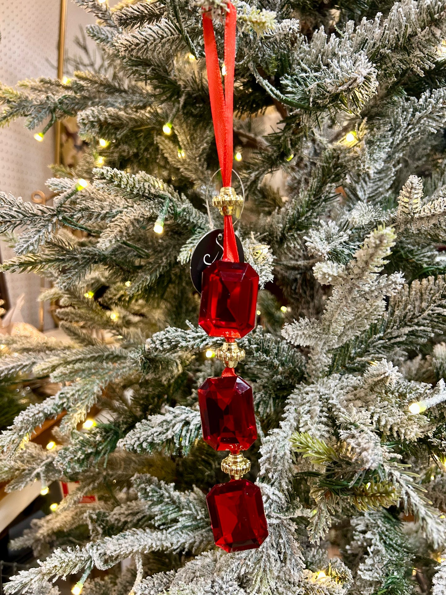11 Inch Red Acrylic Jewel Hanging Ornament