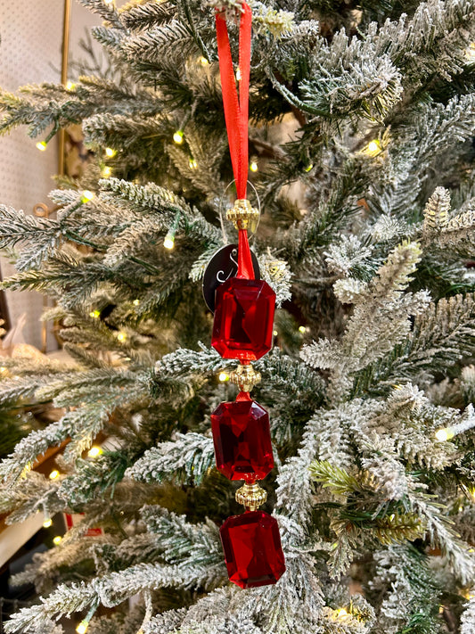 11 Inch Red Acrylic Jewel Hanging Ornament