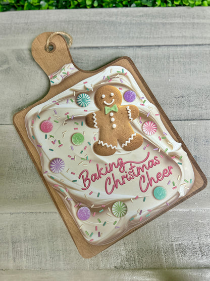 12 Inch Pastel Baking Christmas Cheer Wood Sign